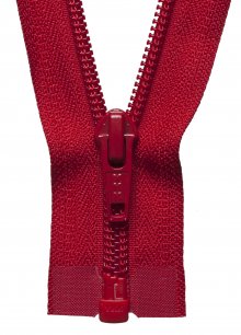 Nylon Open End Zip: 25cm: Red