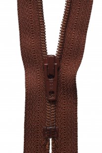 Nylon Dress and Skirt Zip: 18cm: Rich Brown