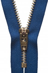 Brass Jeans Zip: 10cm: Royal Blue
