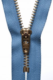 Brass Jeans Zip: 15cm/5.90in: Airforce Blue