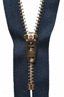 Brass Jeans Zip: 15cm/5.90in: Dark Navy