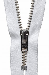 Metal Trouser Zip: 15cm/5.90in: White