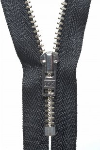 Metal Trouser Zip: 20cm: Black