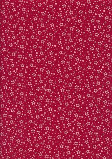 Mandy Shaw For Henry Glass - Redwork Christmas Stars & Circles White On Red 838-88