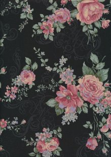 Lecien Japanese Fabric - Vintage Rose 20800-107 BROWN