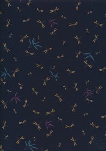 Sevenberry Japanese Fabric - Dragonflies Navy
