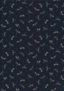 Sevenberry Japanese Fabric - Dragon Flies & Arrows Navy