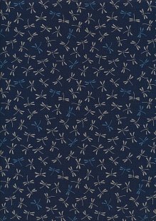 Sevenberry Japanese Fabric - Dragonflies Blue