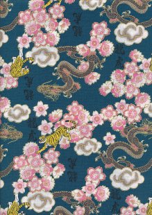 Traditional Japanese Print - Turquoise 61560 Col 2
