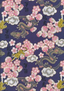 Traditional Japanese Print - Blue 61560 Col 4