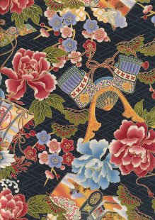 Traditional Japanese Print - Navy 60440 Col 1