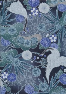 Traditional Japanese Print - Blue/Silver 67790 Col 101