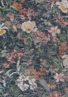 Lady McElroy Digital Print Poly Slub Jersey - Botanic Dusk Midnight 549