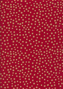John Louden - Christmas JLX0247 Gold Stars  On Red