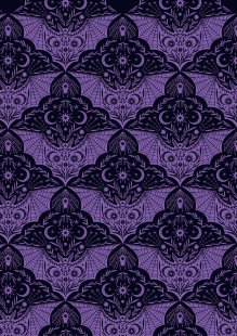 Lewis & Irene - Cast A Spell Purple floral bat - A720.2