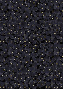Lewis & Irene - Celestial Celestial black Bumbleberries with gold metallic - A755.3