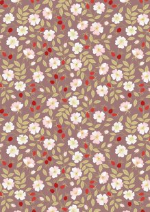 Lewis & Irene - Evergreen A693.3 Dog rose on soft brown