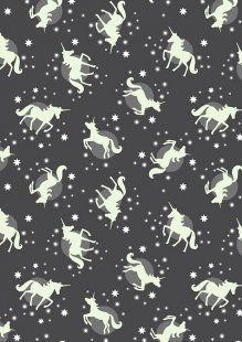 Lewis & Irene - Fairy Nights A407.3 - Unicorn spots on black