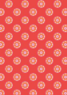Lewis & Irene - Flower Child A437.3 - Funky daisy on red