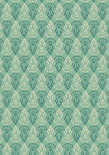Lewis & Irene - Majolica A664.2 Floral stems on minty green