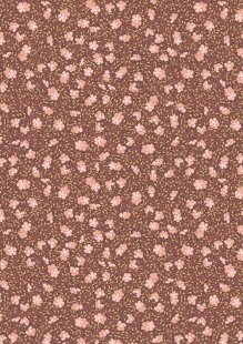 Lewis & Irene - Hannah's Flowers A617.3 - Ditzy floral on chocolate