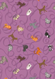 Lewis & Irene - Paws & Claws Cats on purple - A711.3
