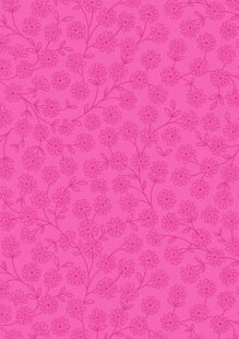 Lewis & Irene - Spring Flowers A715.3 Floral Vines on Bright Pink