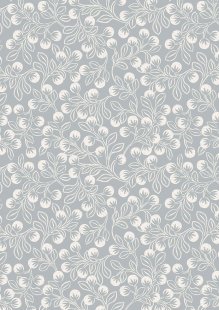 Lewis & Irene - The secret Winter Garden A658.2 Snowberries on grey with pearl effect