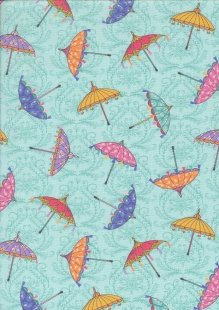 Michael Miller Fabrics - Elephant Cavalcade Fancy Umbrellas CX10793-Mint