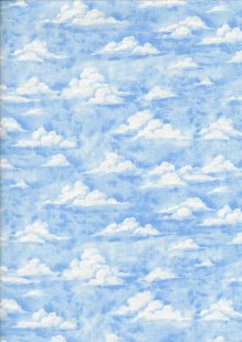 Novelty Fabric - Fluffy Clouds In Blue Sky