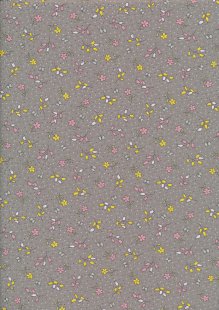 Rose & Hubble - Quality Cotton Print CP-0860 Grey Floral
