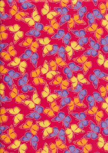 Quality Cotton Print - Red Butterfly