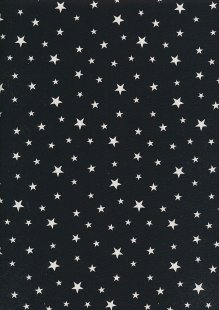 Rose & Hubble - Quality Cotton Print Stars Black CP0851