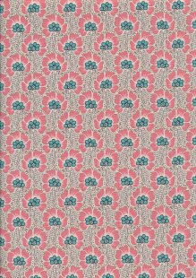 Tilda Fabrics - Cotton Beach 100330 Ocean Flower Grey
