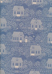 Tilda Fabrics - Hometown My Neighbourhood Blue 110058