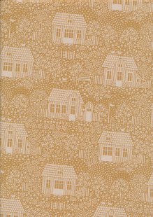 Tilda Fabrics - Hometown My Neighbourhood Mustard 110060