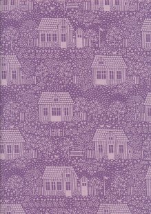 Tilda Fabrics - Hometown My Neighbourhood Lilac 110062