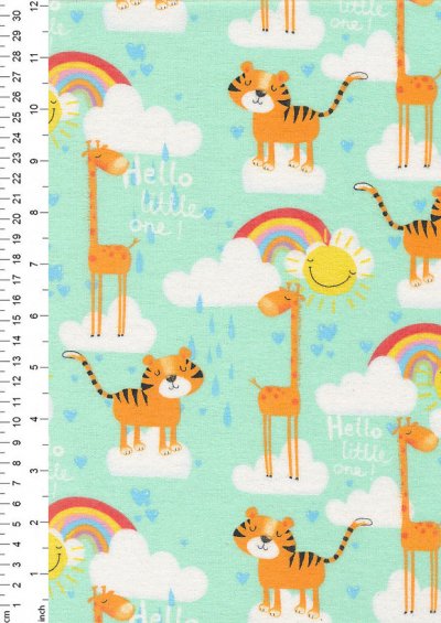3 Wishes Flannel - Welcome To The Jungle WLIN Giraffe/Tier Flannel