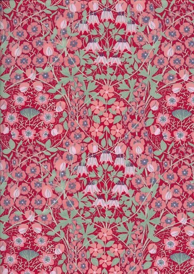 Pima Cotton Lawn - Red Garden Trellis