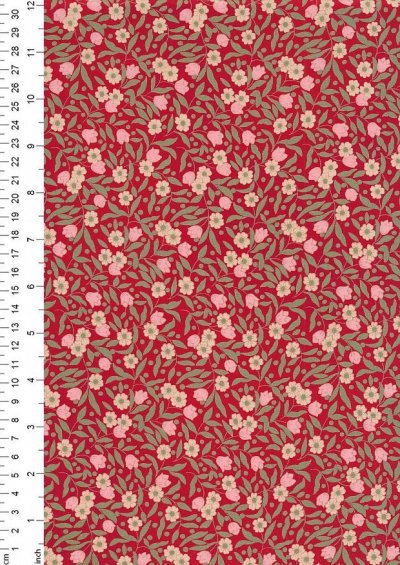 Pima Cotton Lawn - Red Flowerpatch copy