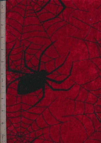 Black On Red Spider - Crushed Velor