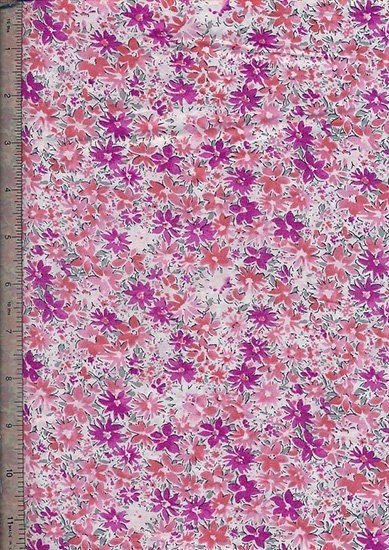 Peter Horton's South Island Lawn Collection - White With Bright Pink And Purple Floral