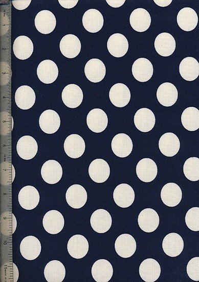 Novelty Jersey Fabric - Navy Spot