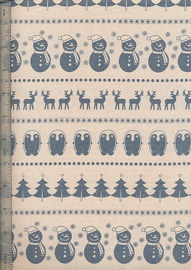 John Louden - Scandi Christmas Natural Blue Snowmen, Reindeer, Penguins & Trees