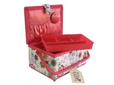 Medium Sewing Box - Pink Flowers GB1046