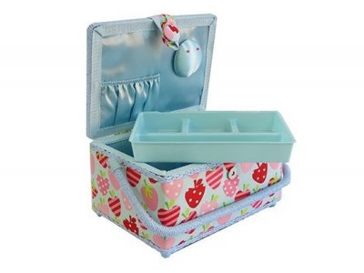 Medium Sewing Box - Red and Pink Strawberries GB1043