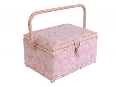 Medium Sewing Box - Pink Silhouette Butterflies GB981
