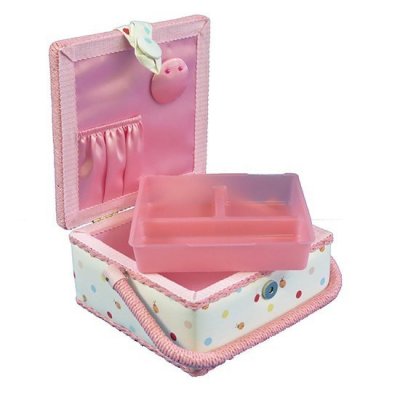 Small Sewing Box - Cream With Ladybirds & Dots GB1094