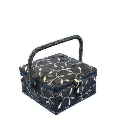 Small Sewing Box - Black With Gold Vine GB1003