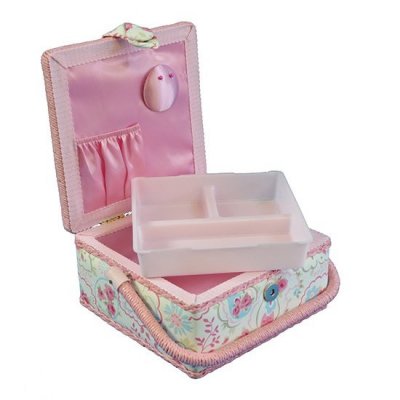 Small Sewing Box - Pink & Blue Roses